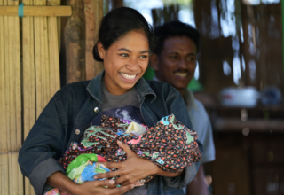 Oliviana and her family returned home with smiles after a successful delivery at the health facility.