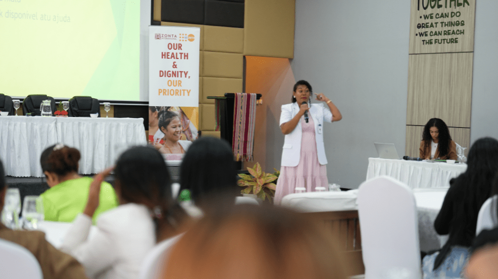 Dr. Marilia delivered a comprehensive presentation during the sensitization workshop in City 8, Dili.