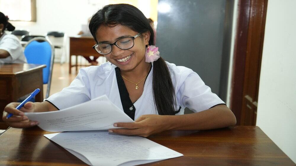 Maria Jose Sanches, one of the trainees from Guisarudo Community Health Center in Ermera Municipality