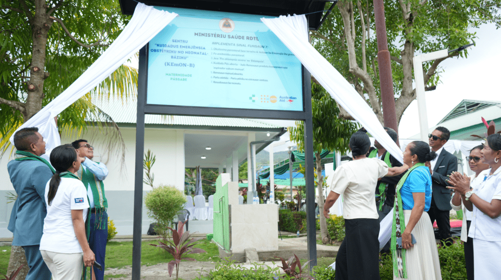 The Vice Minister of Health, the Assistant Representative of UNFPA, a representative from UNICEF, and an authority from REAOA officially launched the Basic Emergency Obstetric and Neonatal Care (BEmONC) Center in Pássabe. 