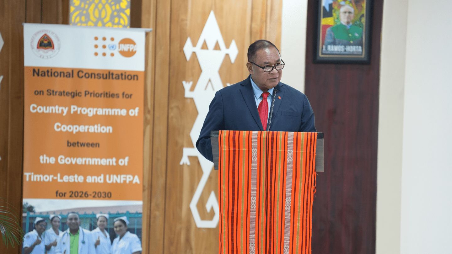 His Excellency Bendito dos Santos Freitas, Minister of Foreign Affairs and Cooperation of Timor-Leste, delivered opening remarks at the National Stakeholders’ Consultation for the upcoming Country Programme of Cooperation (2026-2030)