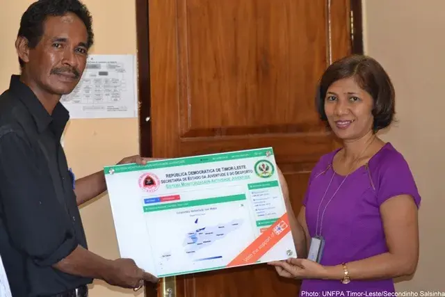 UNFPA Timor-Leste handed-over the database system on youth programs to Secretary of State for Youth and Sport (SSYS)